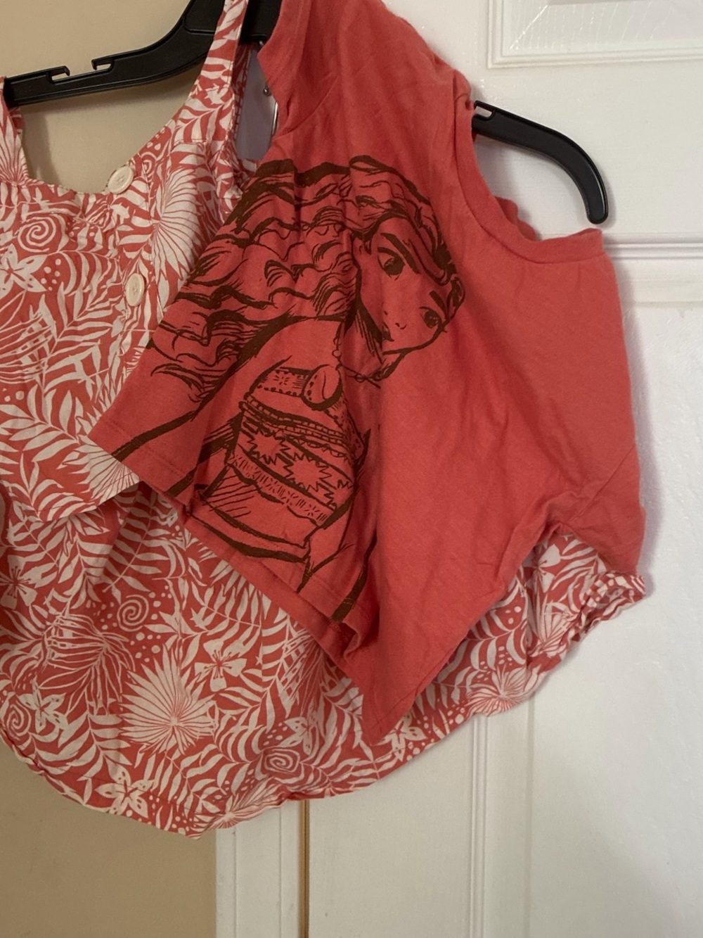 Disney Kids Matching Tank Set in Coral and White